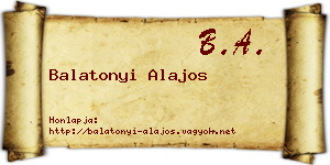 Balatonyi Alajos névjegykártya